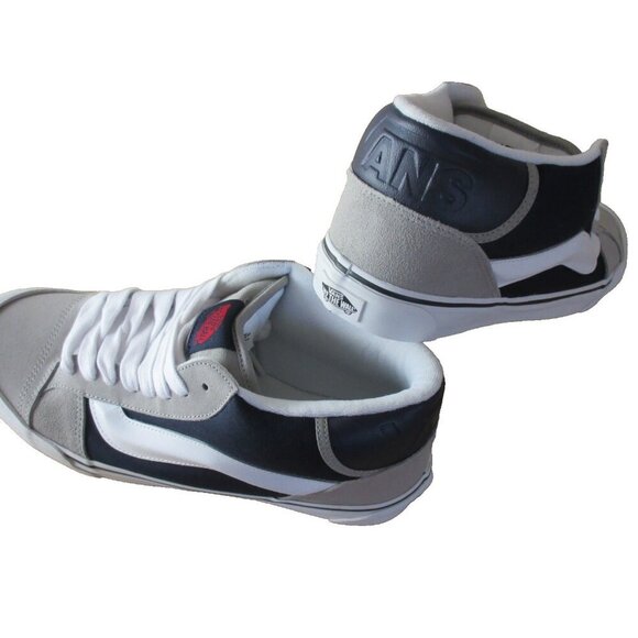 Vans Men's Knu Skool Mid Varsity Grey Drizzle Blue White Skate Shoes size 12 NIB - Picture 6 of 7